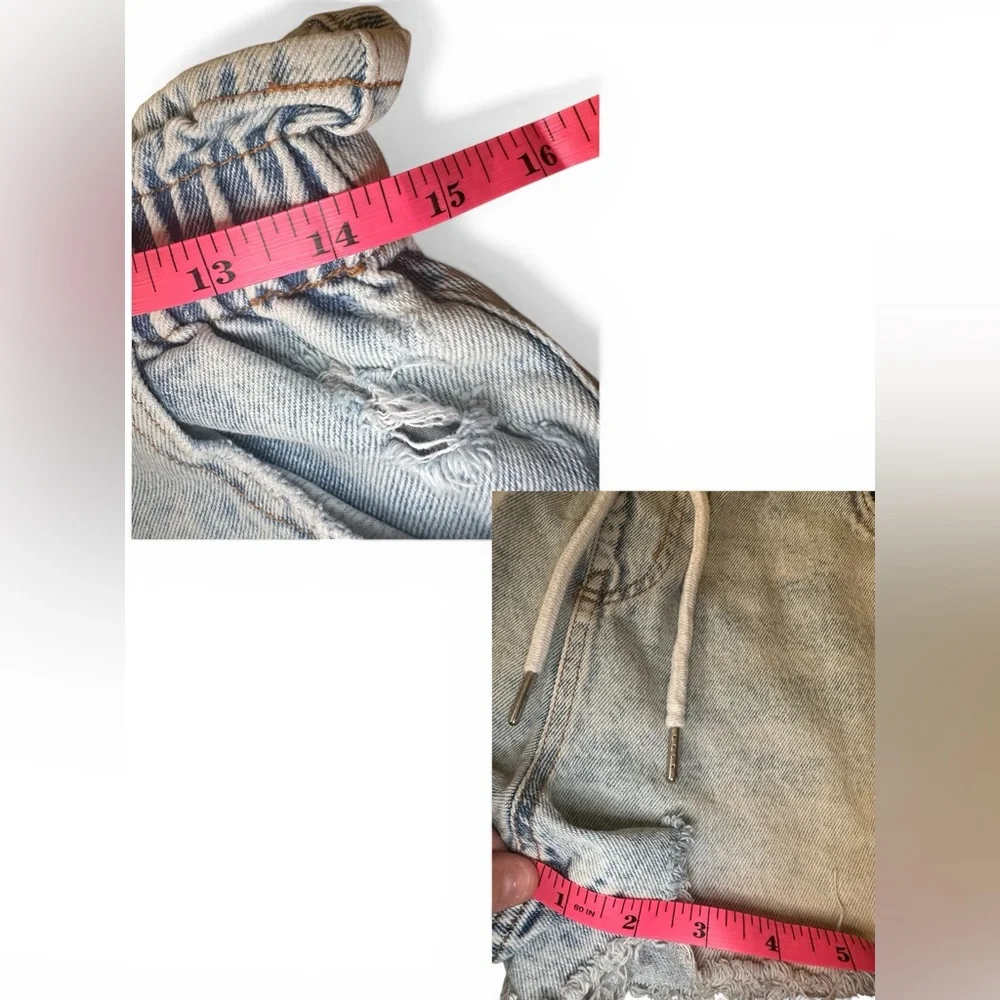 Wild Fable Light Wash Paperbag Denim Shorts - Picture 5 of 6